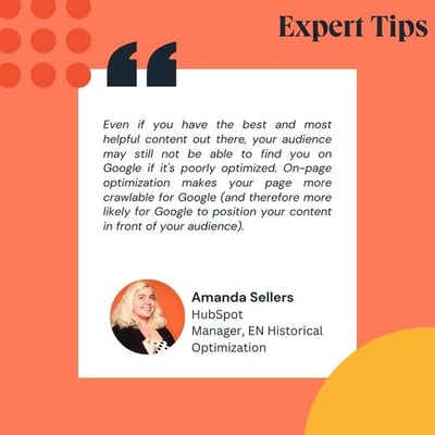 website optimization: Amanda Sellers Tips