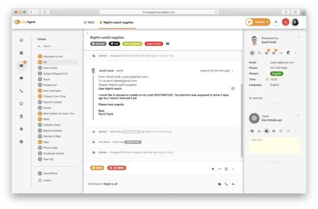 LiveAgent screenshot