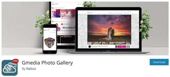 product page for the wordpress gallery plugin gmedia