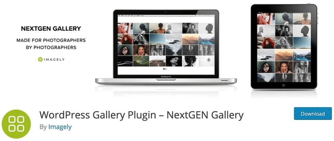 product page for the wordpress gallery plugin nextgen gallery