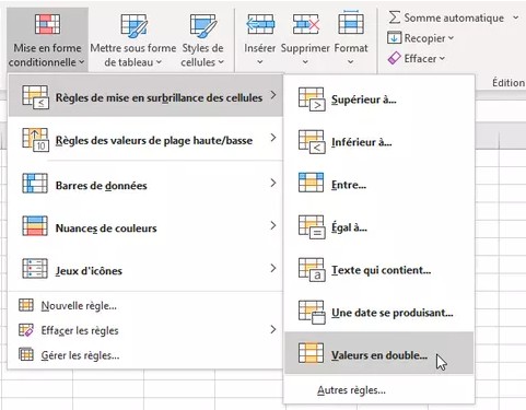 doublon excel etape 1