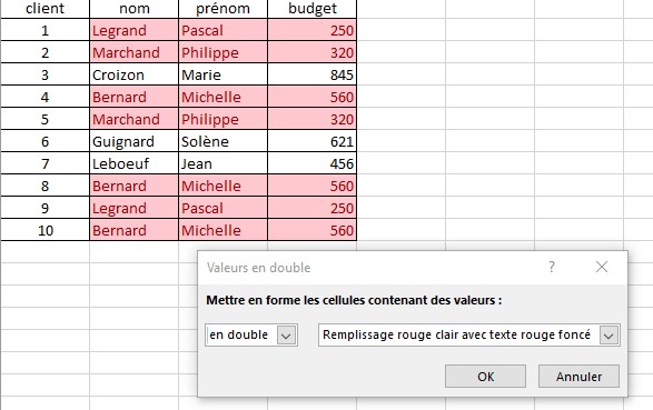 doublon excel etape 4