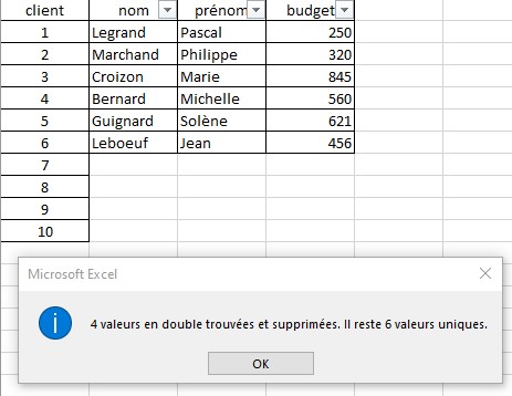 doublon excel etape 9