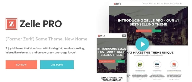 wordpress themes for business: zelle pro 