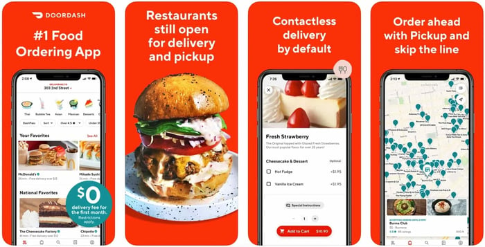 screen shot for the mobile inspiration app DoorDash