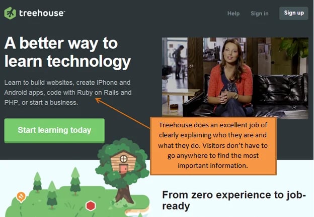 treehouse homepage