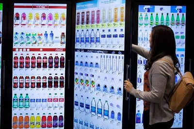 IoT marketing example: walgreens cooler ad displays