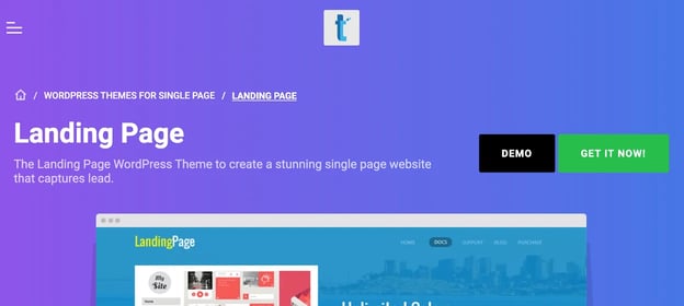 Landing Page WordPress Theme