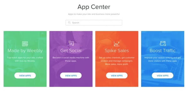 Weebly app center