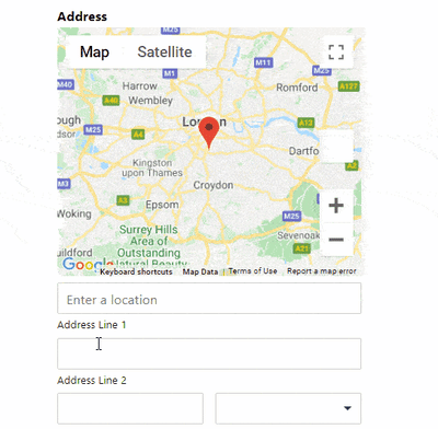 Address auto-completing in form via WPForms plugin's smart geolocation feature