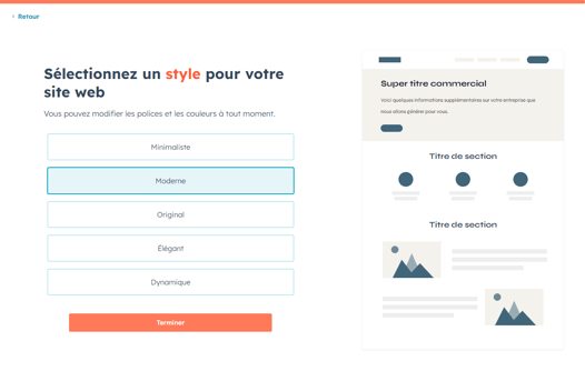 Générateur de site de HubSpot