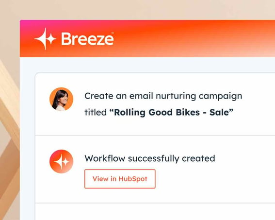 Breeze AI agent creating an email nurturing campaign workflow