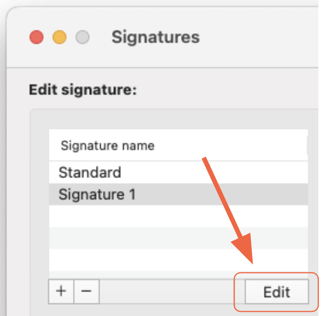 Cliquez sur le bouton Modifier du champ Signatures