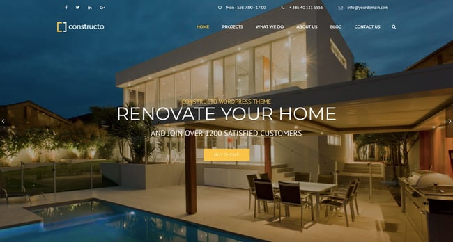 Constructo construction theme demo of construction company website