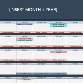 Preview - Social Media Calendar Month View