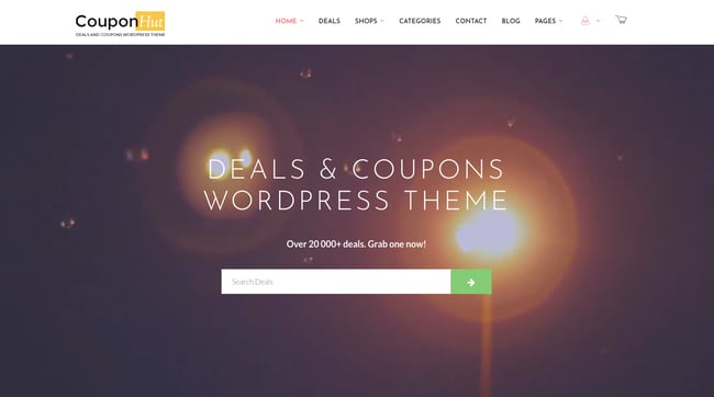 CouponHut theme demo features affiliate products and sales