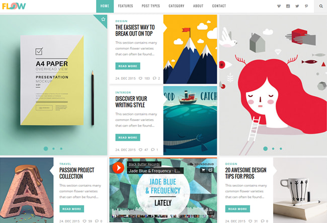 creative wordpress themes: Flow