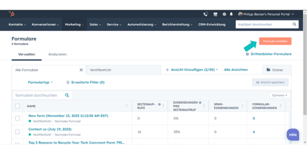 formular-erstellen-hubspot-start