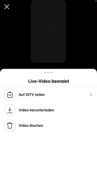 Instagram Live Video Video auf IGTV teilen