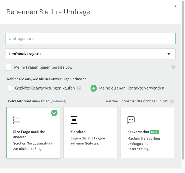 surveymonkey umfrageformat