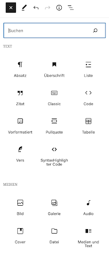 WordPress-Gutenberg-Editor Block hinzufügen