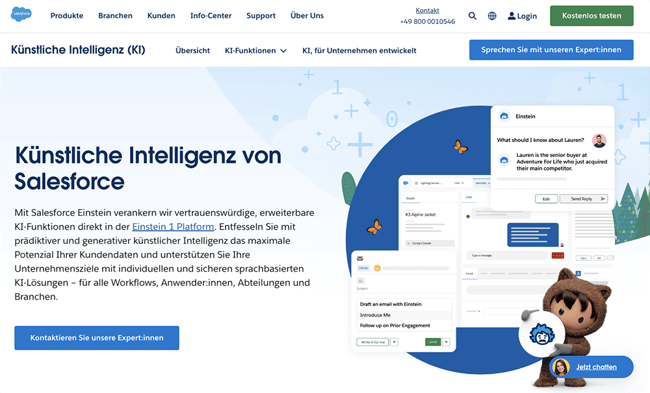 Screenshot CRM-System mit KI Salesforce