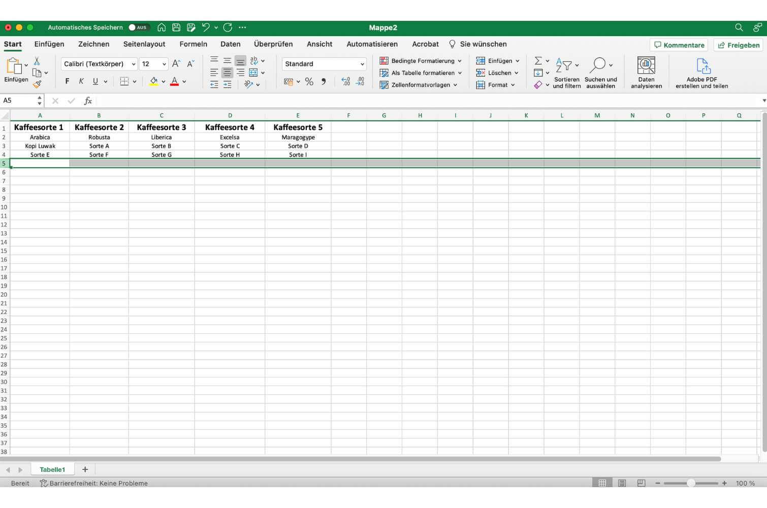 Screenshot, wie man bei Excel mehrere Zeilen fixiert.