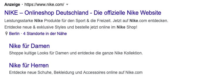 Screenshot Google-Ads-Erweiterungen Beschreibungen