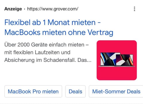 Screenshot Google-Ads-Erweiterungen Bilder