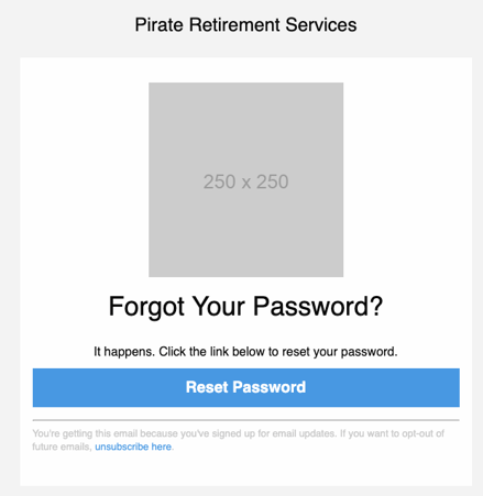 Screenshot HTML-E-Mail-Vorlage zum Passwort zurücksetzen