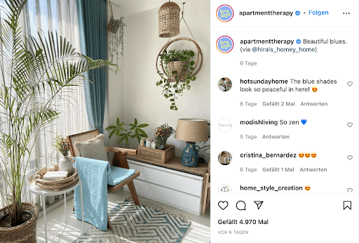 Instagram-Werbung Beispiel Apartment Therapy