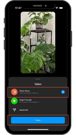 Instagram Story veröffentlichen