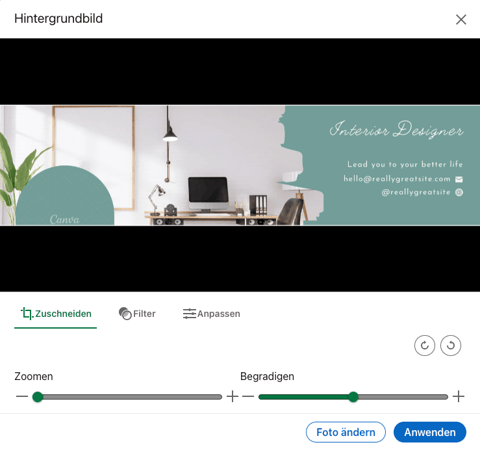 LinkedIn-Hintergrundbild ändern