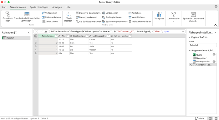 Power Query Beispiel