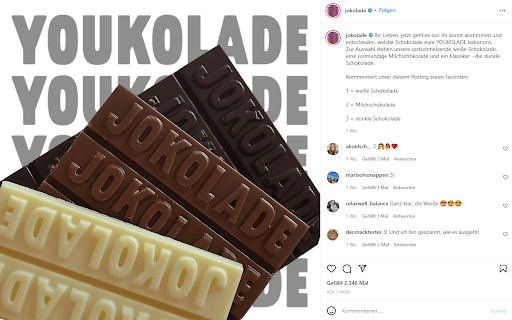 Social-Media-Kampagne Beispiel Jokolade