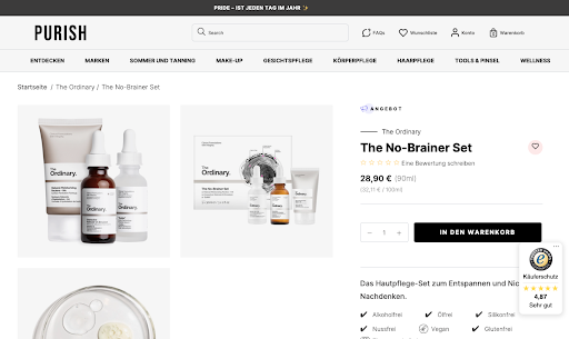 UX-E-Commerce-Design Beispiel Purish