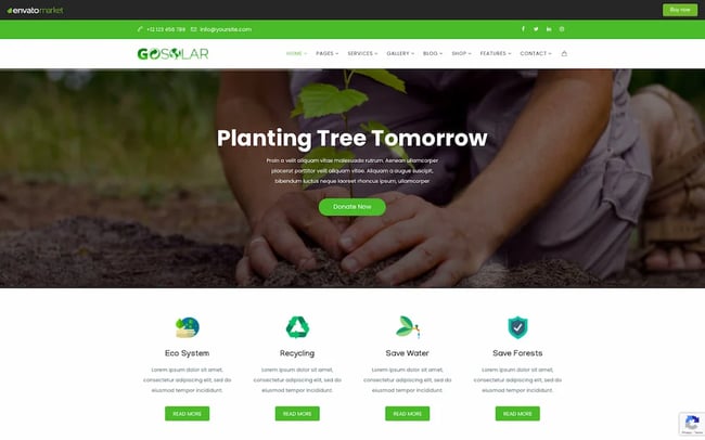 best eco friendly wordpress theme: GoSolar