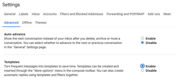 email hack: how to enable templates in gmail