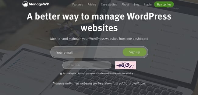 WordPress maintenance service: ManageWP