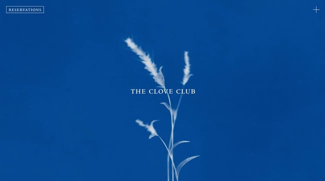 homepage for the monochromatic website the clove club