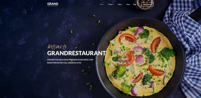 demo of the responsive business wordpress theme grand restaurant