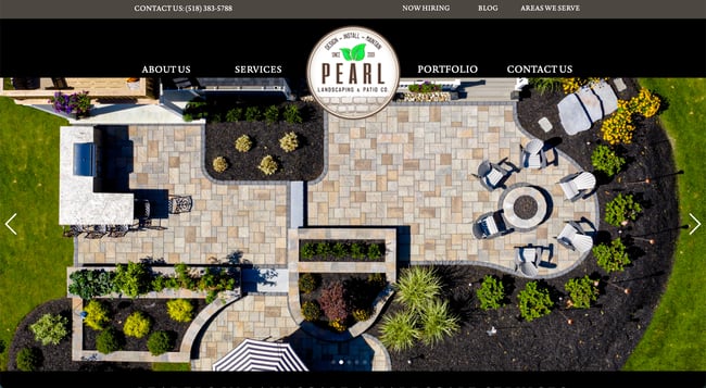 landscaper website design example: pearl landscaping