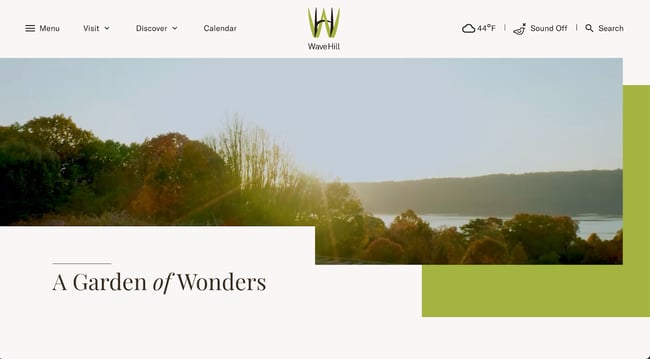 landscaper website design example: wave hill