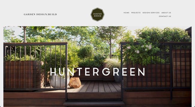 landscaper website design example: huntergreen