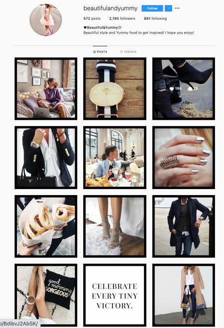 Black Or White Borders Instagram Theme Example