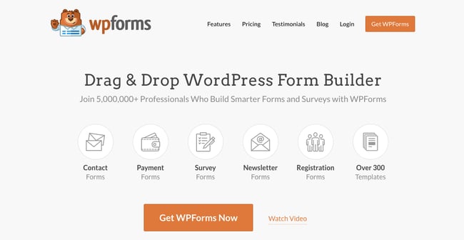 wordpress signature plugins: wpforms product page