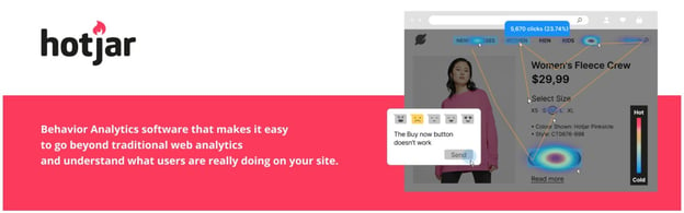product page for the wordpress heatmap tool hotjar