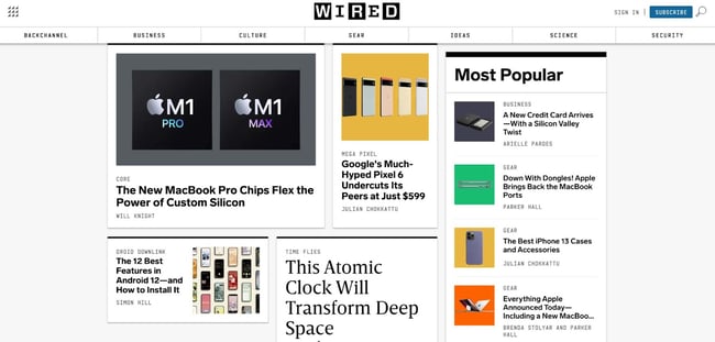 product page for wired.com, a wordpress rest API example