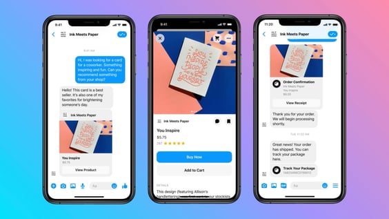 Facebook Messenger Shopping Features