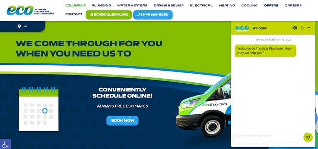 The Eco Plumbers website